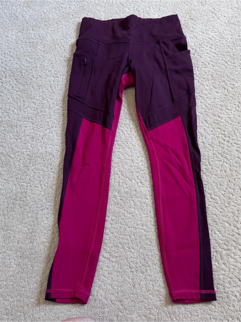 Athleta Pants Women's All In Structure 7/8 Tight Activewear XS Pink Burgundy